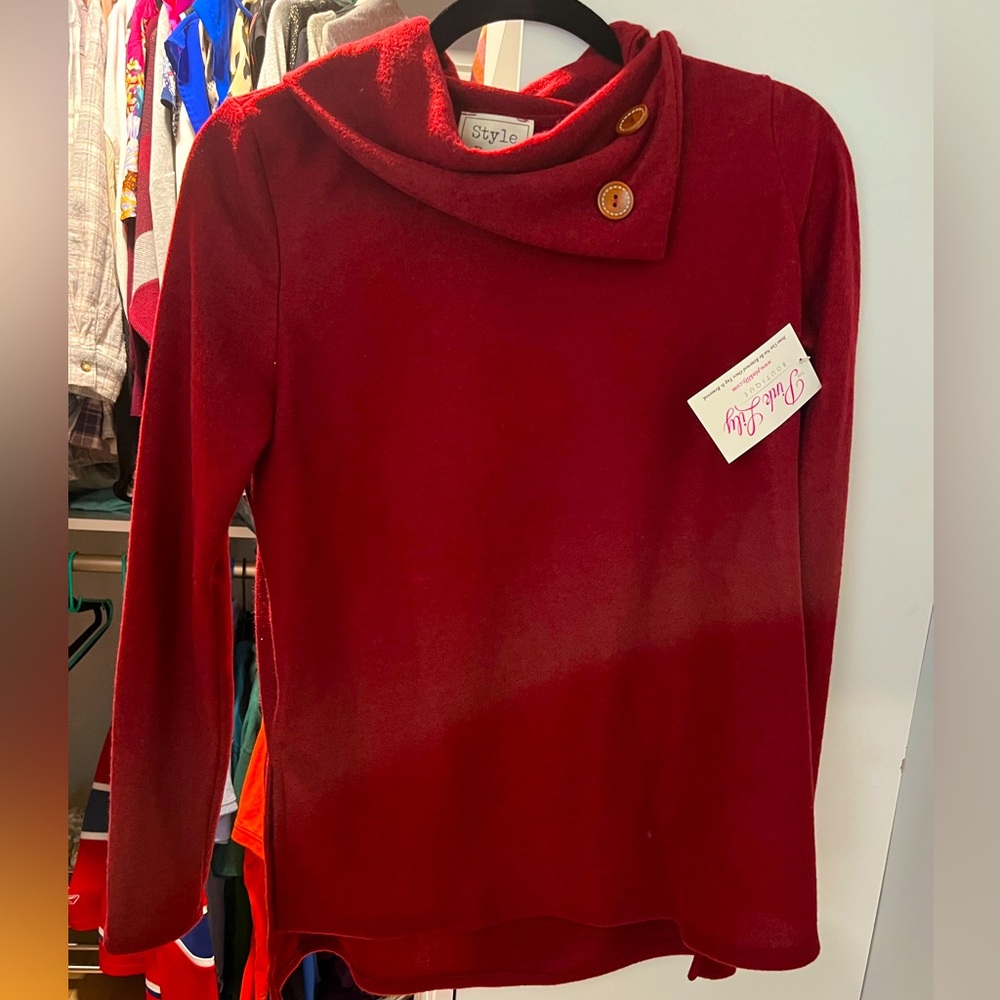 Split Cowl Neck Sweater
